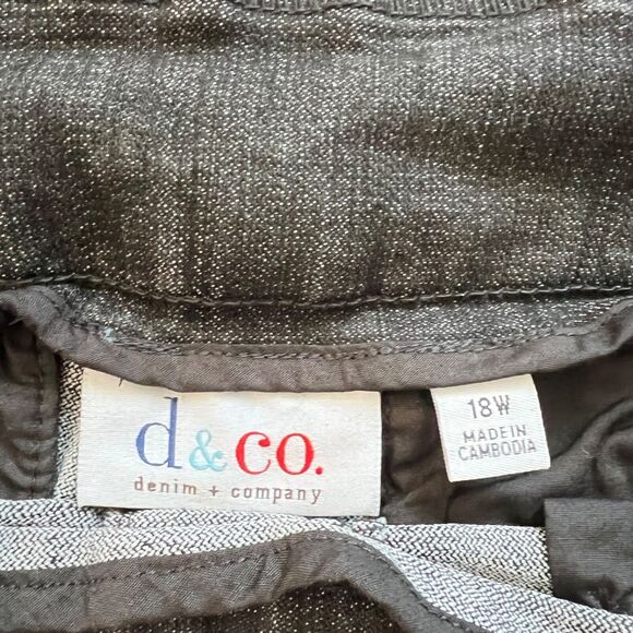 D&Co Denim & Company Jeans Size 18W "How Smooth" Straight Leg Black Pull On - Picture 3 of 8